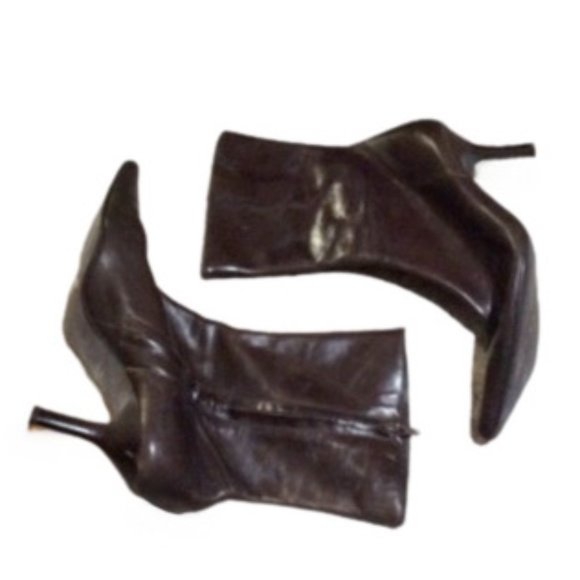 Amanda Smith Genuine Brown Leather Heeled Boots - Picture 2 of 2